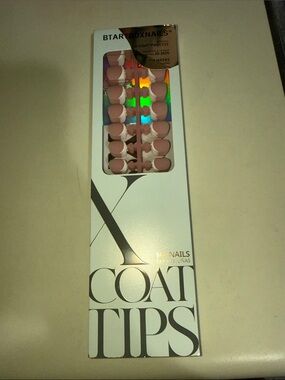 Pink Press-On X Coat Tips - Ready-to-Wear Women’s Nails